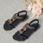 Bohemian Thong Sandals Summer Fashion Flowers Flat Beach Shoes For Women