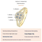 Fashionable, Light-luxury, Versatile, Niche Ring Featuring Faux Moissanite With A Four-prong Zircon Setting And Electroplated Finish