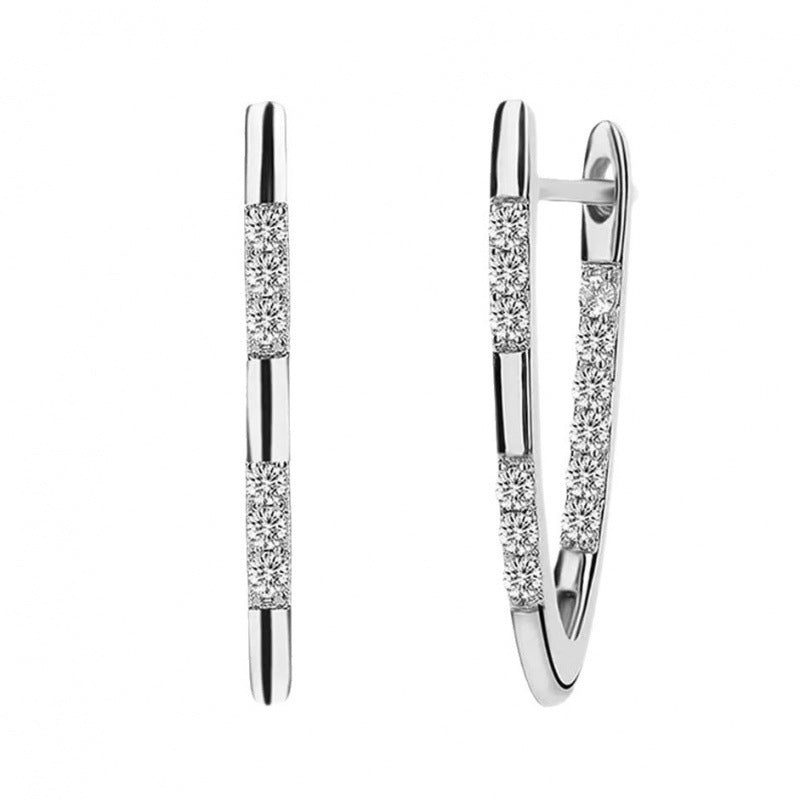 Stylish Micro-Pave Zircon V-Shaped Earrings With A Luxe Finish