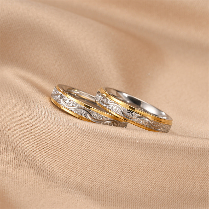 Titanium Steel Couple Rings For Women Non-fading Korean-style Minimalist Design