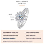 Fashionable, Light-luxury, Versatile, Niche Ring Featuring Faux Moissanite With A Four-prong Zircon Setting And Electroplated Finish