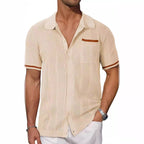 Short-sleeved Shirt Pocket Hollow Breathable Cool Summer Men's Casual Jacket Cardigan