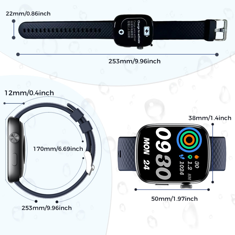 1.95-inch Smart watch Fitness Tracker With Multiple Exercise Modes