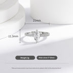 Horse-Eye Moissanite Ring For Women Light Luxury With A High-End Vibe