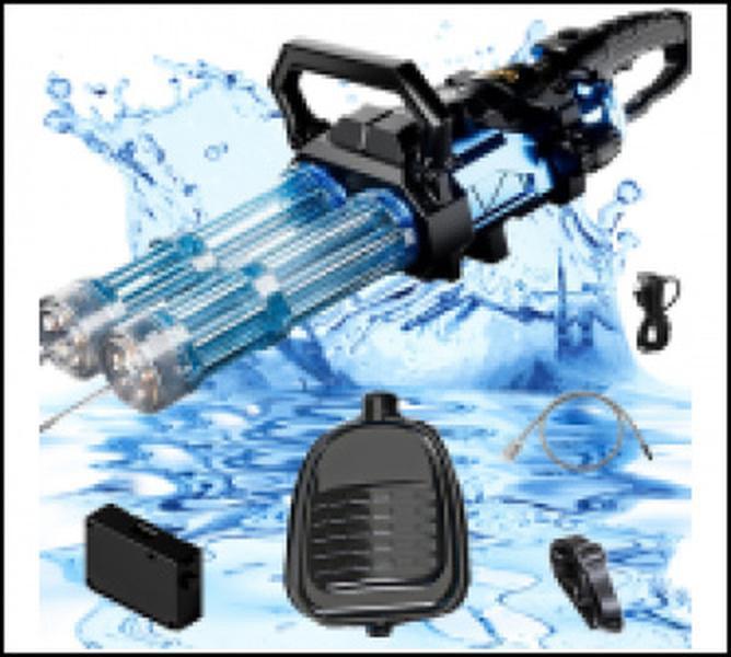 Double-barreled Gatling Water Gun Black New Cool Blue Version Toy