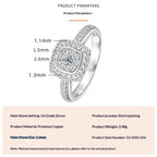 Fashionable, Light-luxury, Versatile, Niche Ring Featuring Faux Moissanite With A Four-prong Zircon Setting And Electroplated Finish