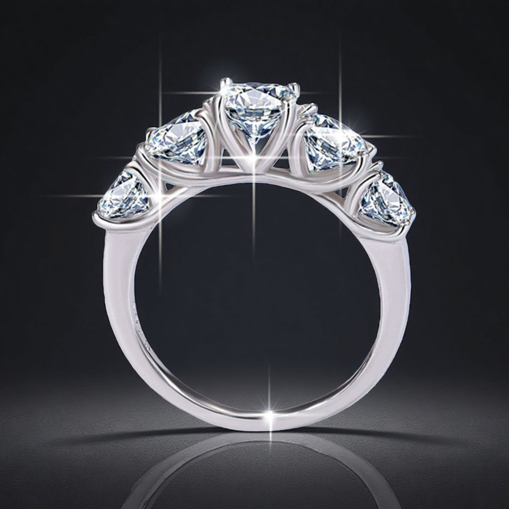 S925-stamped Lab-grown Women's Eco-friendly Silver Ring