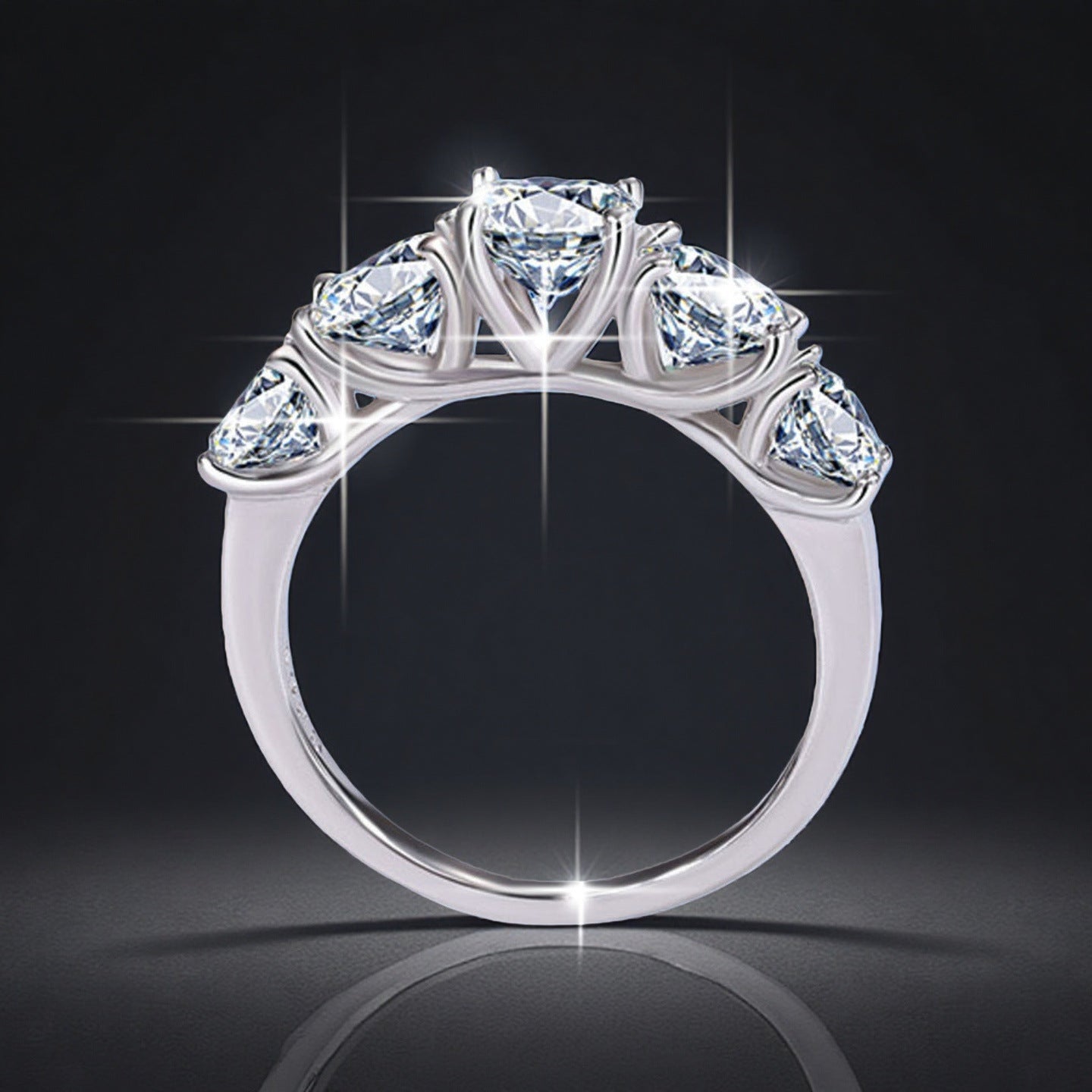 S925-stamped Lab-grown Women's Eco-friendly Silver Ring