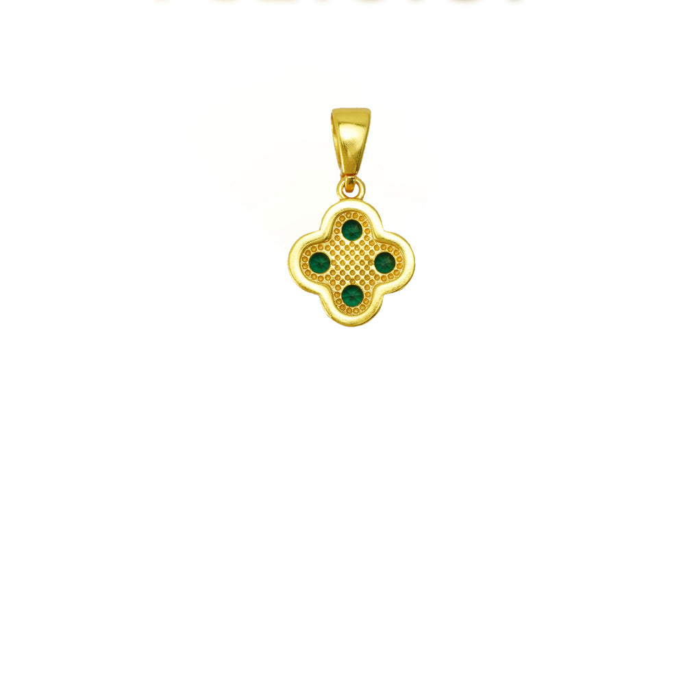 Green 4 Leaf Clover 24K Gold Necklace For Women, Lucky Pendant Chain Necklace Jewelry