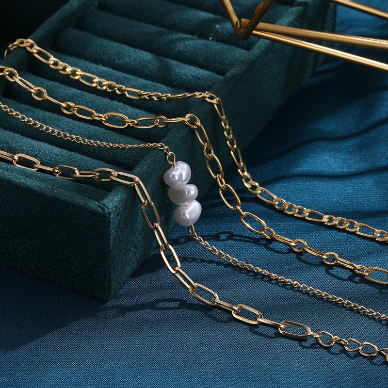 4-Piece Minimalist Geometric Bracelet Set For Women With Flower Design