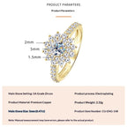 Fashionable, Light-luxury, Versatile, Niche Ring Featuring Faux Moissanite With A Four-prong Zircon Setting And Electroplated Finish