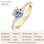 Fashionable, Light-luxury, Versatile, Niche Ring Featuring Faux Moissanite With A Four-prong Zircon Setting And Electroplated Finish