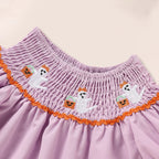 Infant Baby Girls Halloween Dress Ghost Embroidery Dress With Headband Party Costume Dresses