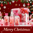 3-piece Set Japanese Cherry Blossom Spa Set With Natural Extracts-Shower Gel, Body Lotion, Body Mist, Bath And Body Gift Set For Women And Girls,  Body Care Travel Set For Birthday Mother's Day Gifts